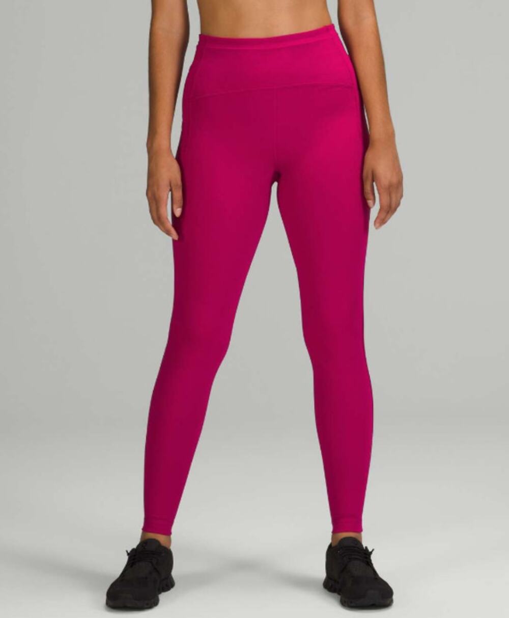 LULULEMON Womens Swift Speed High-Rise Leggings Size 18 Pink Wild Berry 28" EUC